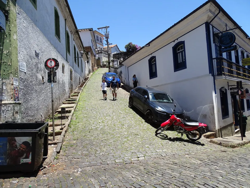 Street-level view in the historic centre of Ouro Preto