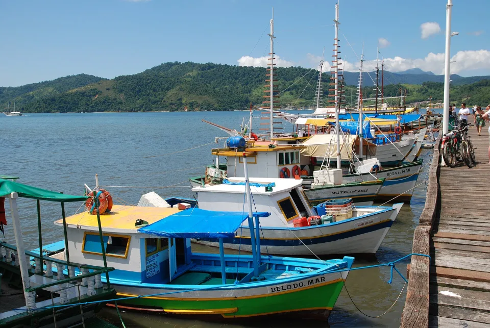 Boats in the harbour of Paraty, Rio de Janeiro state