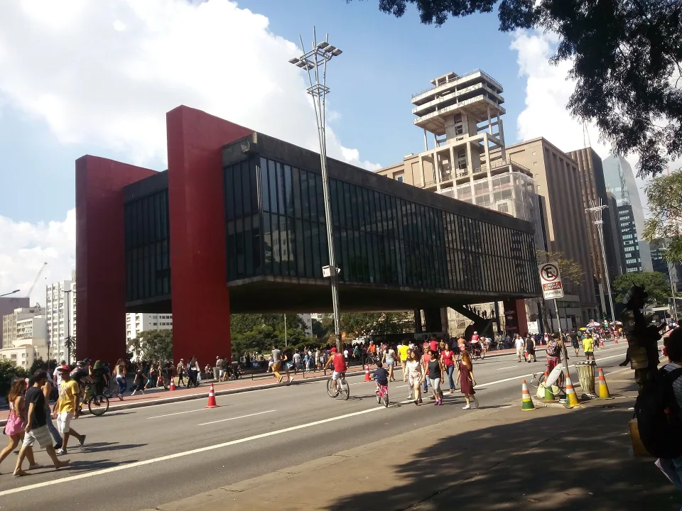 MASP and Avenida Paulista at street level in São Paulo