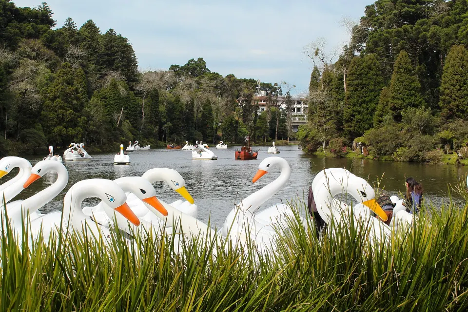 Lago Negro zwischen Bäumen in Gramado in der Serra Gaúcha