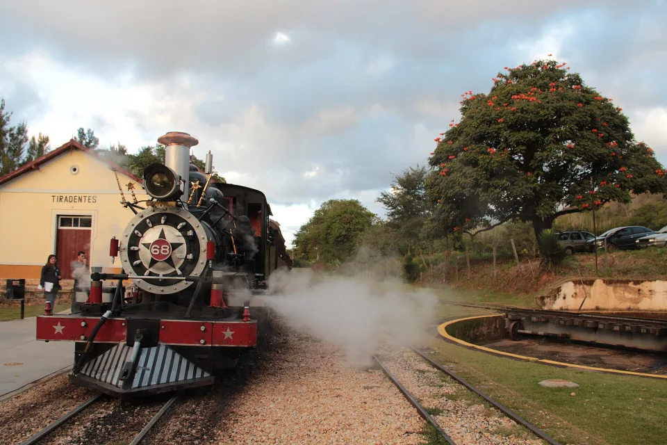 Historic steam train between Tiradentes and São João del Rei