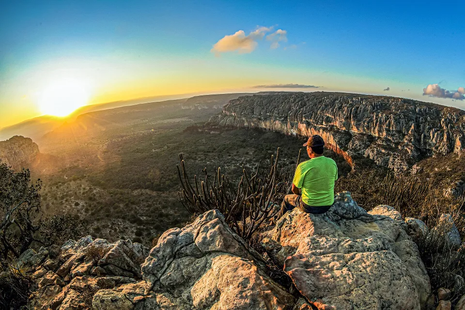 Sunrise among sandstone formations in Vale do Catimbau, Pernambuco