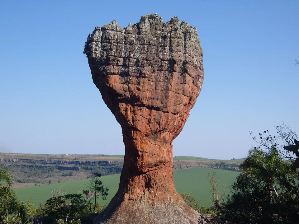 Sandstone formations in Vila Velha State Park, Paraná