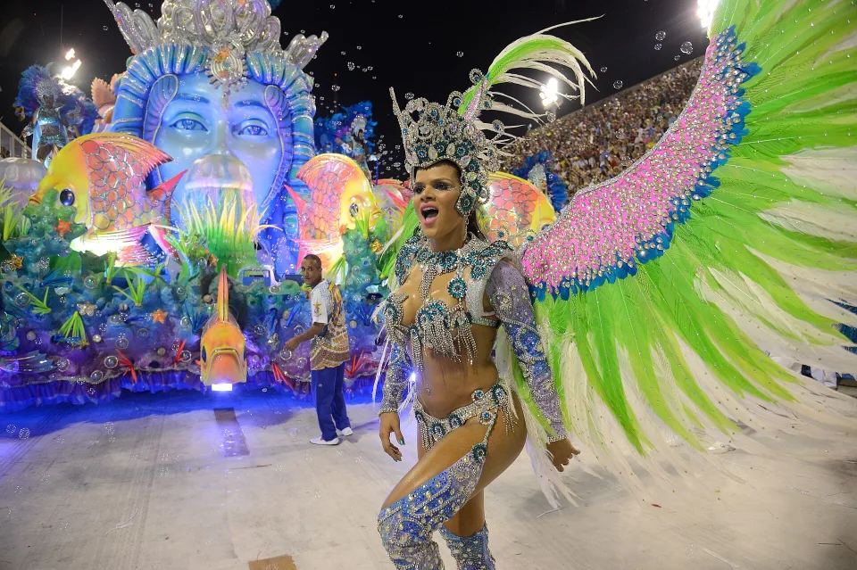 Crowds celebrating Carnival in the historic streets of Olinda, Pernambuco