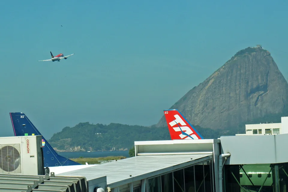 Travellers moving through Rio de Janeiro Galeão International Airport