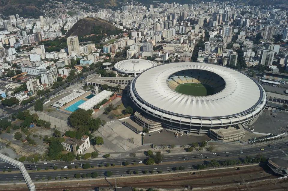 Aerial view of the Maracanã stadium in Rio de Janeiro, venue of the 2014 FIFA World Cup final